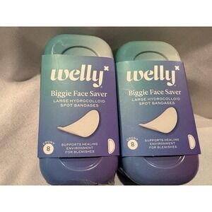 NEW Welly Biggie Face Savers Large Hydrocolloid Spot Bandages 8 PER PACK 2 PACKS